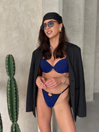 Meryla Push-up Lacivert Bralet Takım.