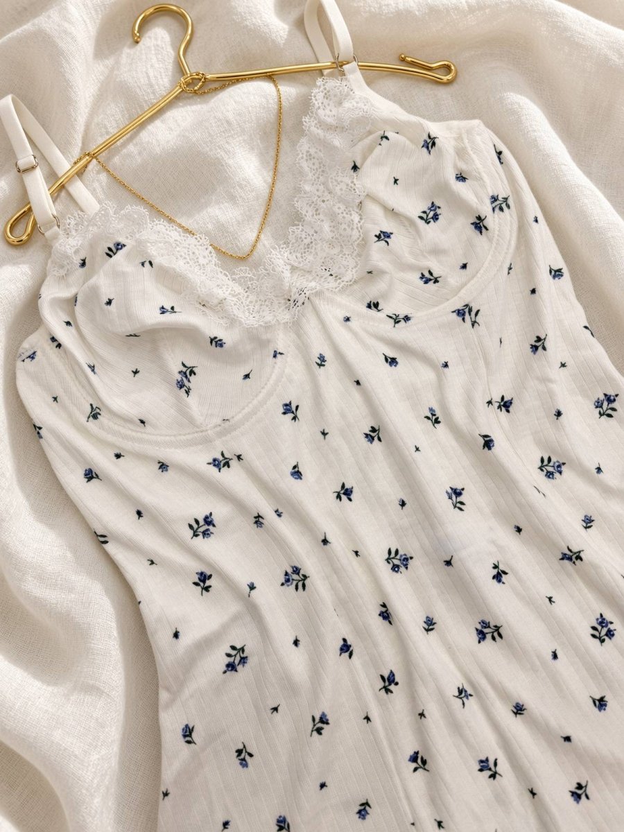 Soft Gecelik Mavi Bloomie - Feruz Design