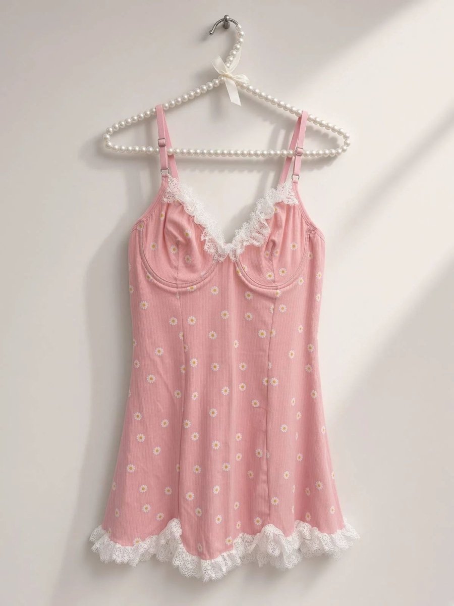Soft Gecelik Pembe Daisy - Feruz Design