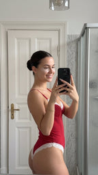 Soft Kırmızı Bodysuit - Feruz Design